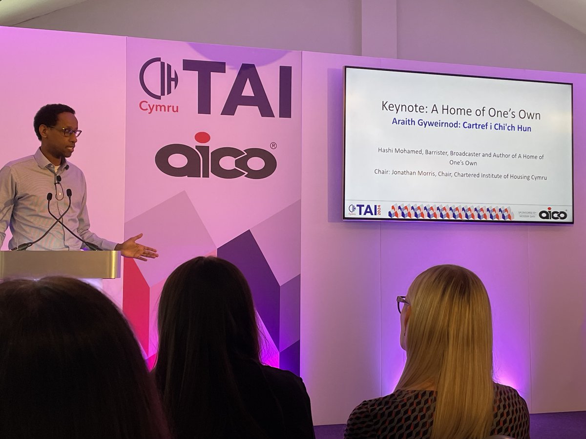'Having a shelter can save your life, but having a home can allow you to actually live it' - Hashi Mohamed (@hm_hashi) speaking at #TAI2024 #UKHousing