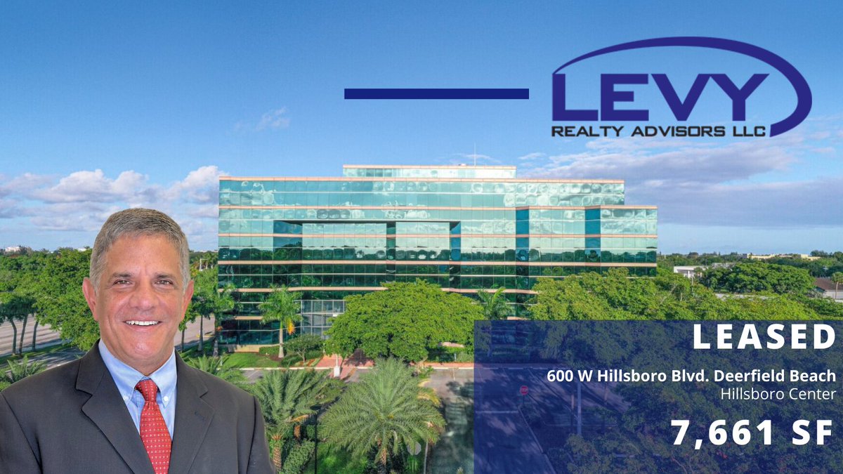 LevyRealtyAdv's tweet photo. LRA's @KenSilberling  Sr. Vice President Brokerage and Tenant Representation, represented the law firm of Tromberg, Morris, &amp; Poulin in a long-term lease for 7,661 SF at Hillsboro Center in Deerfield Beach @GFLAlliance #CRE  #retwit #tenantrep
https://t.co/p1tC9SsRrs https://t.co/kDVH5bg9qH