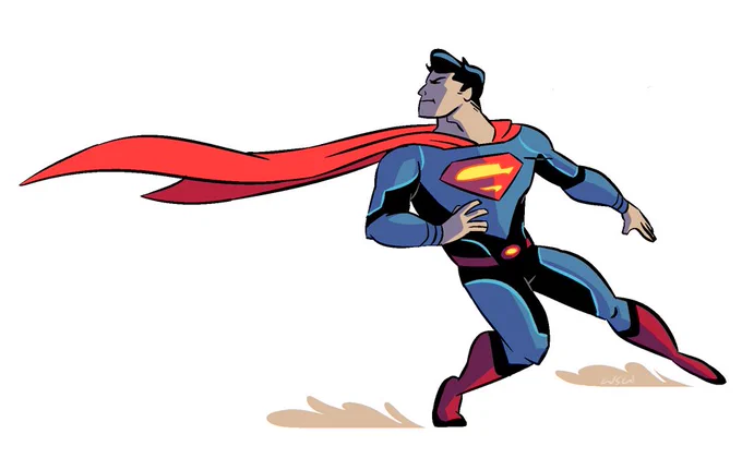 An old drawing of Superman I did, experimenting with a suit design 