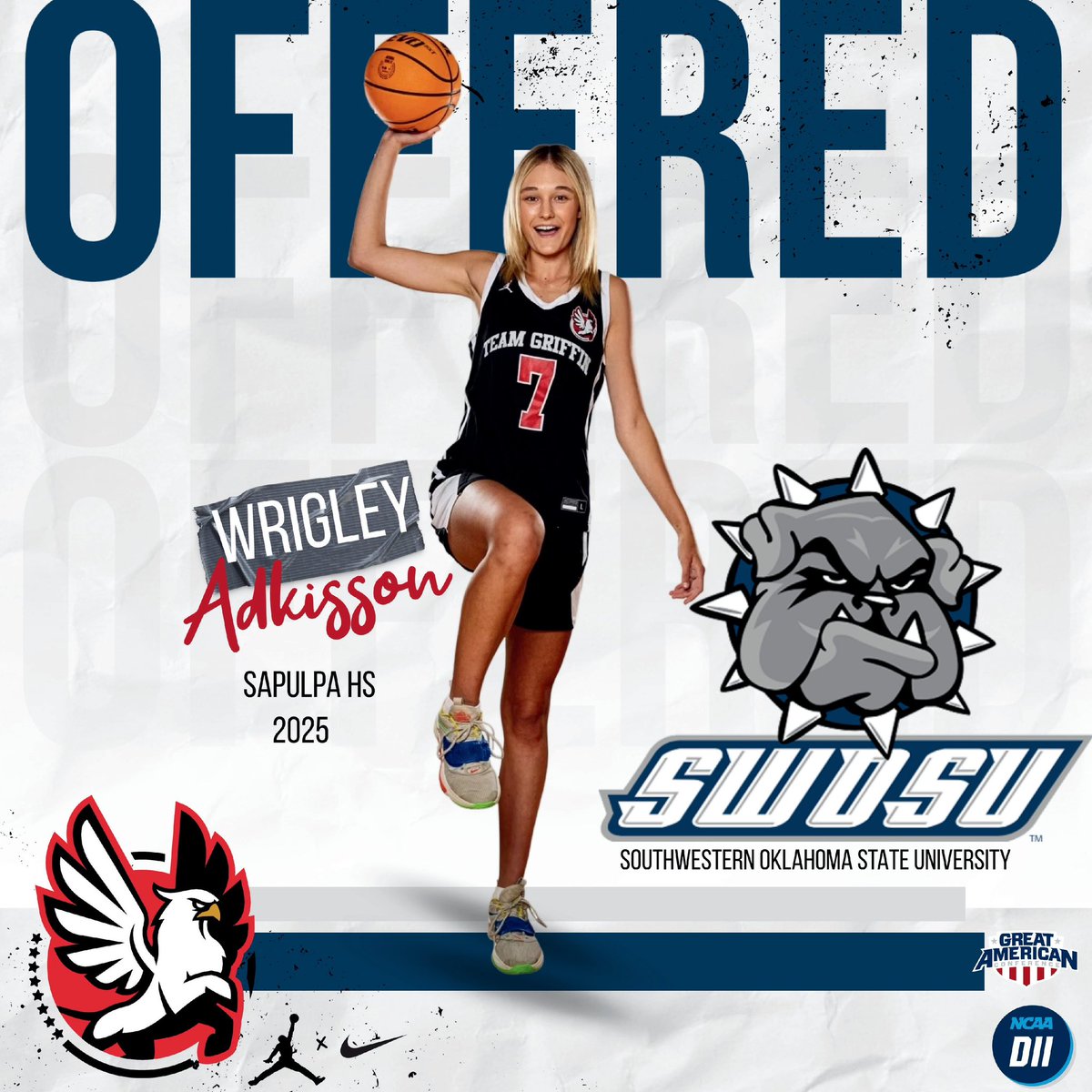 Congratulations to 2025 @AdkissonWrigley on receiving an offer from @SWOSUW! 🦅 @okmagiccoach