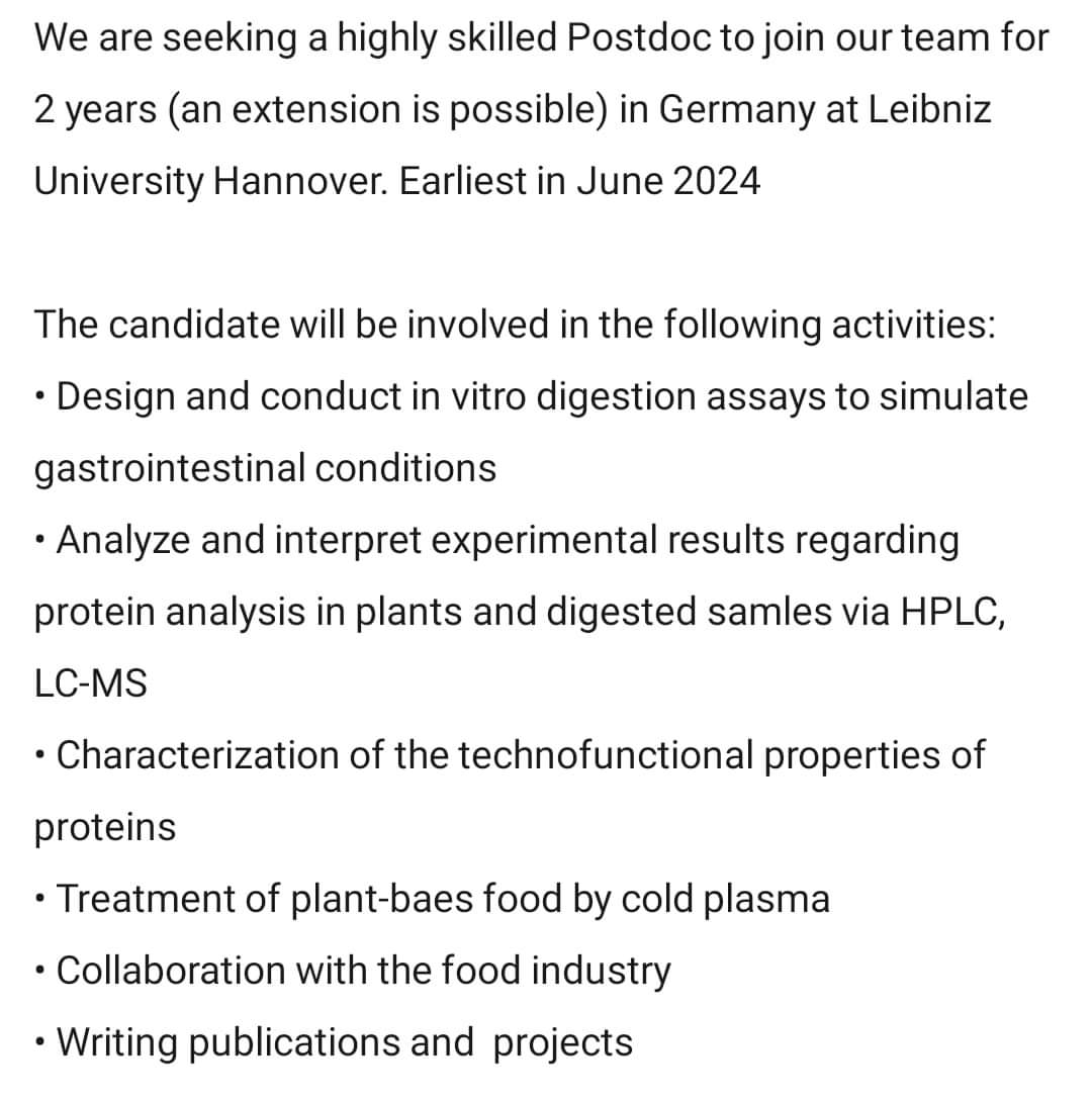 #Postdoc fellowship Background: PhD in Food Technology, Food Chemistry, Life Sciences, Food Sciences or Related