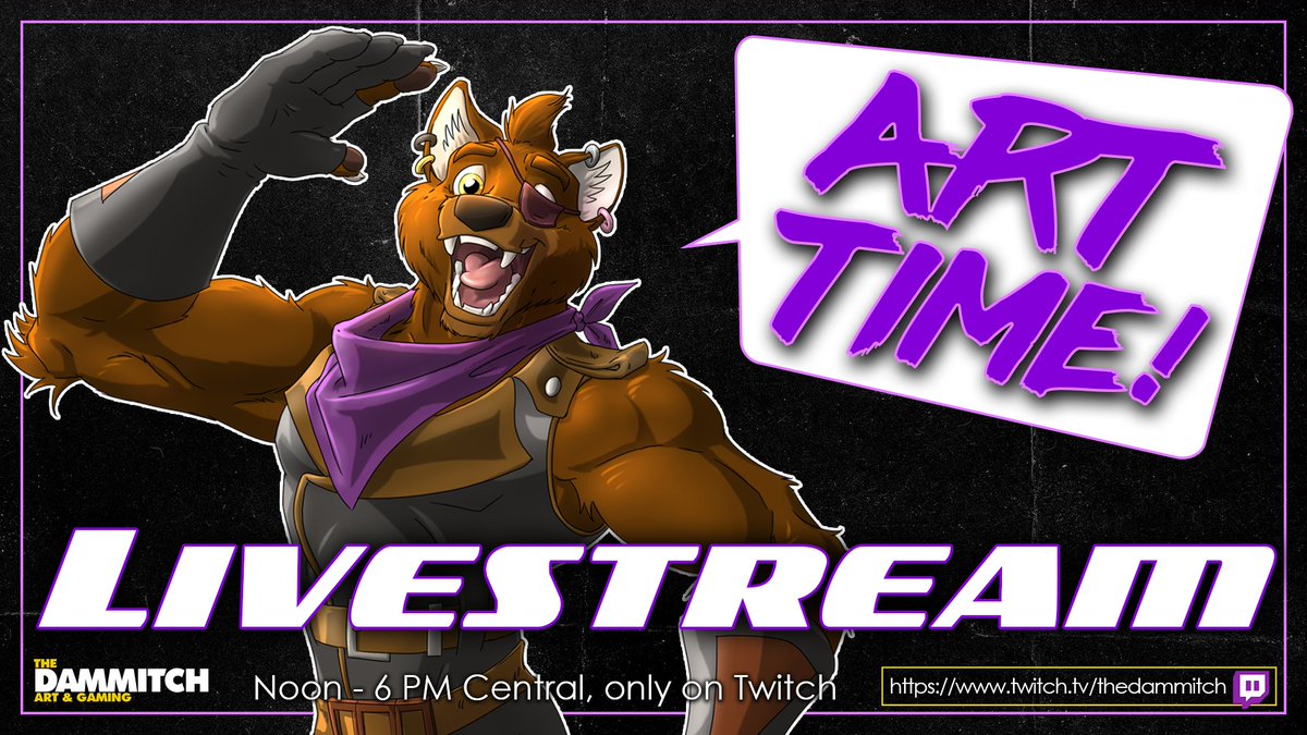 Stream is LIVE, and I'm sketching up ART! Come join the fun now at twitch.tv/thedammitch ! Plus, you can get in on the Character Design Challenge at 6 PM Central!