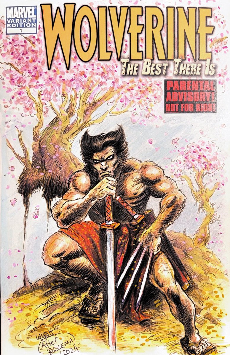 Original art on Wolverine Blank Cover Comic. Homage to 'Big John'.

Ink, watercolour and Goldfaber Dual Brushpens.

#swyattart #wolverine #logan #xmen #mutant #blankcover #blanksketchcover #sketchcoverart #comicart #illustration #homage #buscemahomage