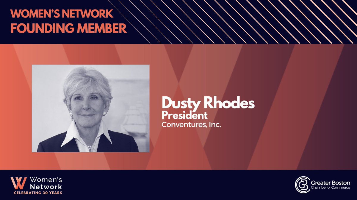 Dusty Rhodes, one of the founding members of the Women's Network is now President of Conventures, Inc., & a 2024 Distinguished Bostonian. Where can joining this network take you? bostonchamber.com/networks/women…