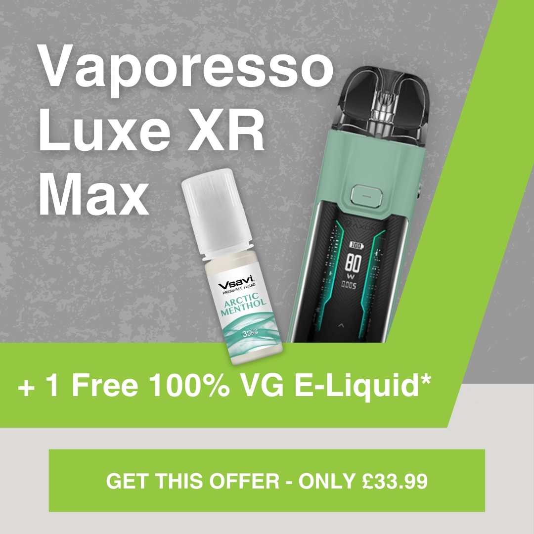 bit.ly/3XMaZQj - Get this bundle for just £33.99! Buy a #Vaporesso Luxe XR Max and get a free #100VG #eliquid of your choice. 100% VG E-Liquids are a great choice for those who are sensitive to PG liquids.

#pureeliquidsuk #pureeliquids #vapepure #vapejuice #vsavi