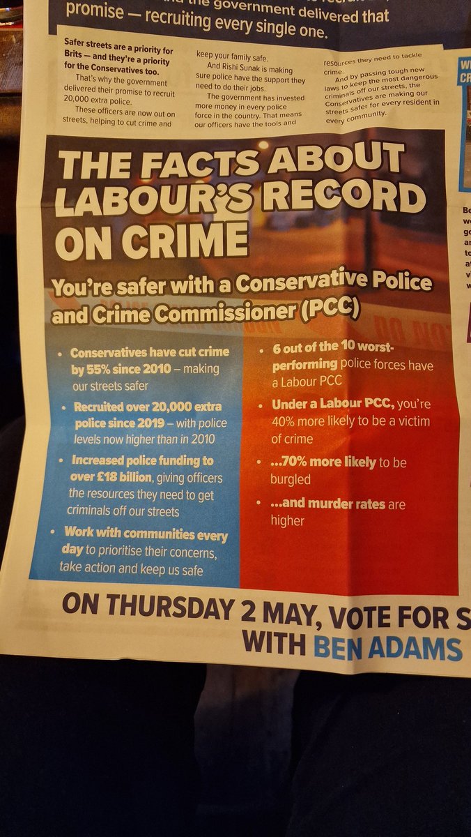 Look at these lies in the latest #Gullis propaganda paper. Vote Labour and you will be more likely to be burgled or murdered. FFS #ToriesLies #GullisOut