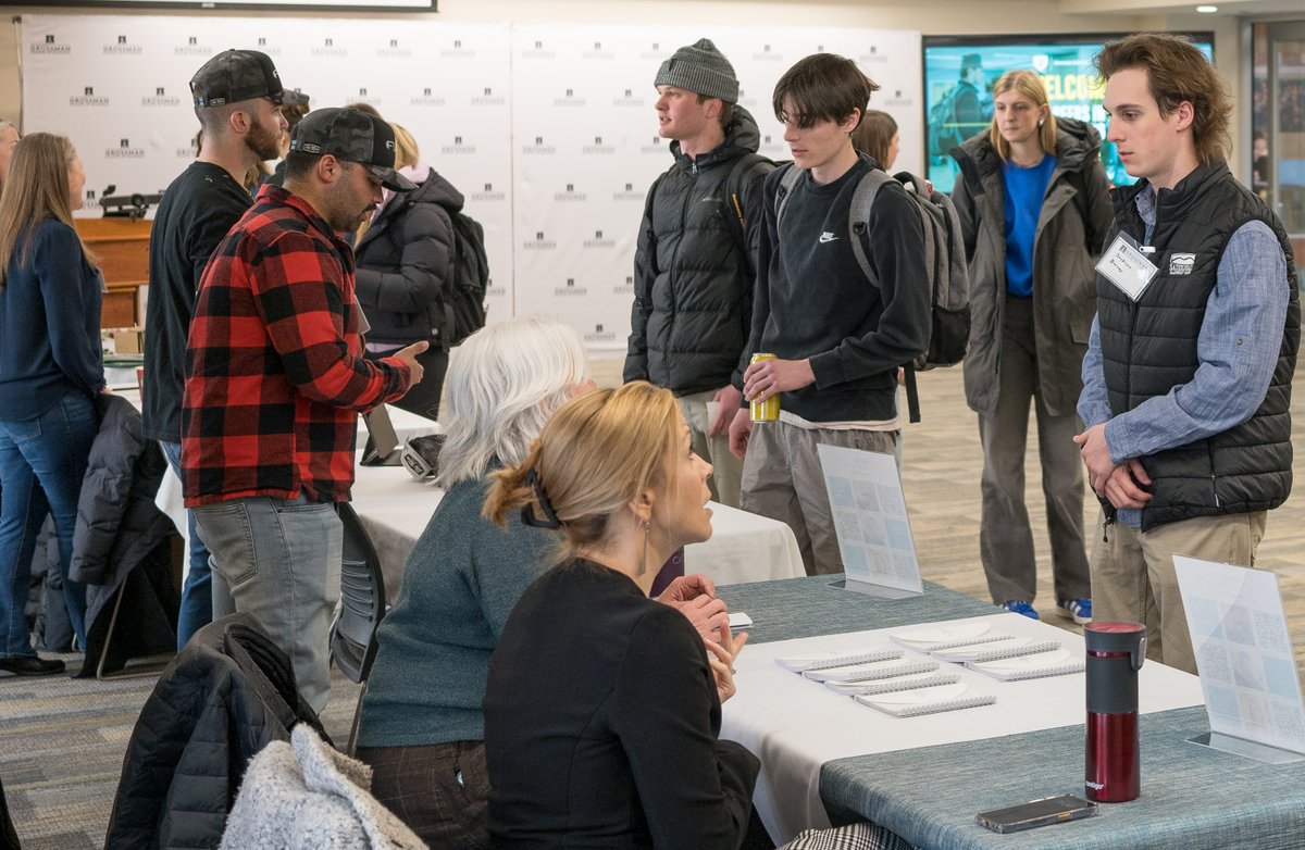 UVMBizSchool's tweet photo. @uvmvermont students dove into dynamic perspectives and connections at the Grossman School Marketing Summit. The event offered networking and insights into marketing trends and careers, exploring roles and firms from across Vermont. Learn more: https://t.co/O0hTIGRE1A https://t.co/RAz9USZrK6