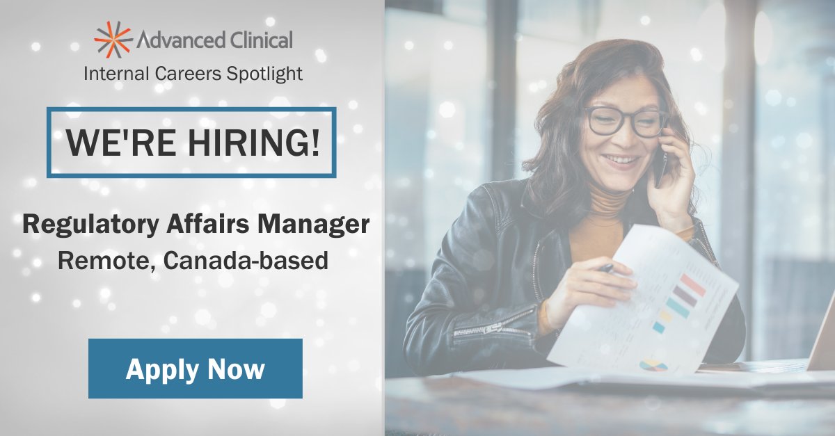 We're actively seeking a Regulatory Affairs Manager, remote and Canada-based. Learn more about the role and apply here: hubs.la/Q02sJWtN0 #Regulatory #RegulatoryAffairs #ClinicalTrials #ClinicalResearch