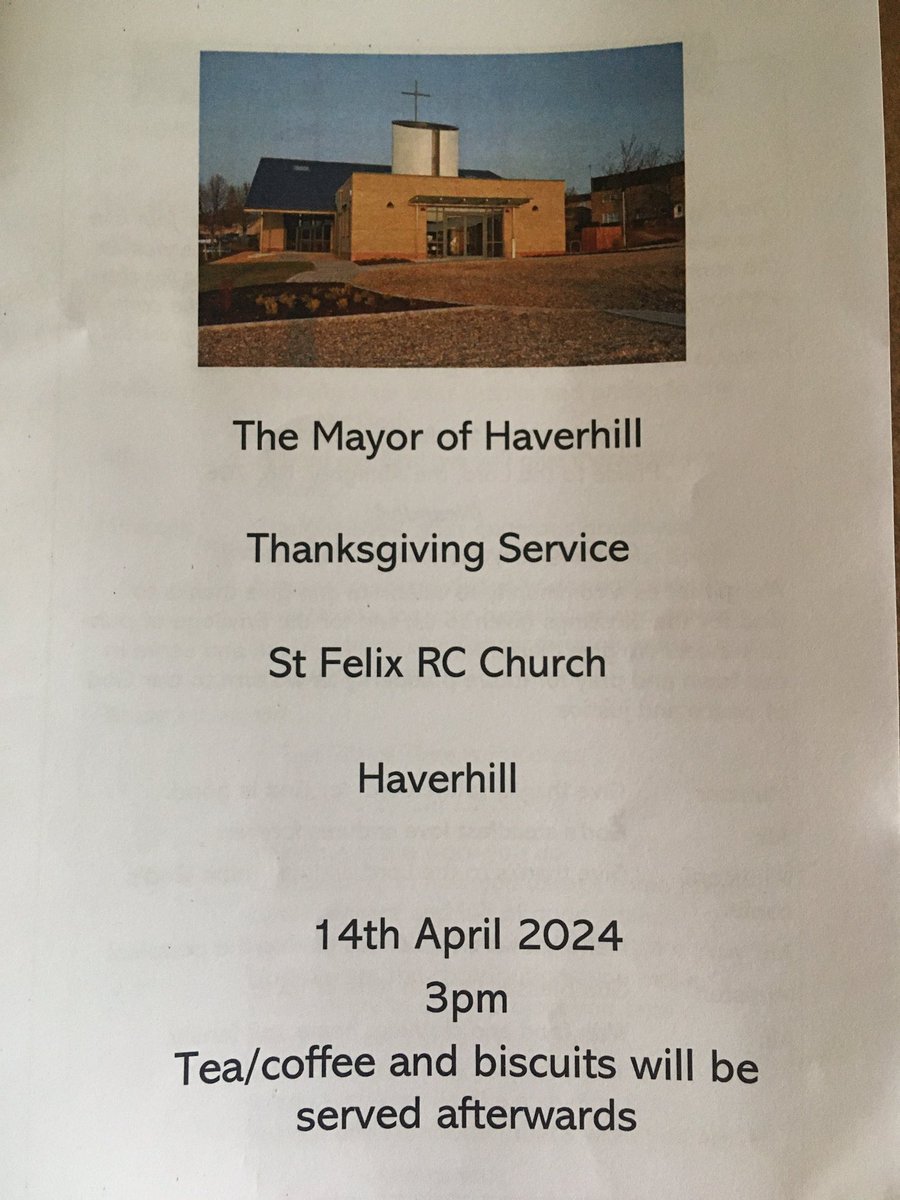 Last Sunday we attended @HaverhillToCo Mayor, David Smith’s thanksgiving service representing Thetford.