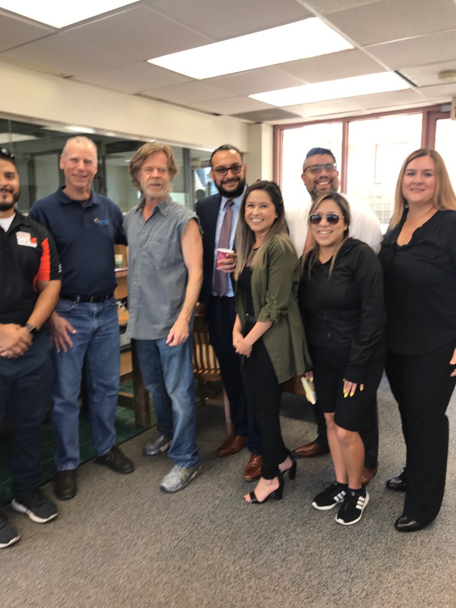 SelfHelpFedCU's tweet image. #ThrowbackThursday to five years ago - the day Self-Help became part of a movie set!!! The Showtime series Shameless, filmed scenes for one episode at our Little Village branch in Chicago, . Actor William H. Macy was even kind enough to take selfies with our branch staff.