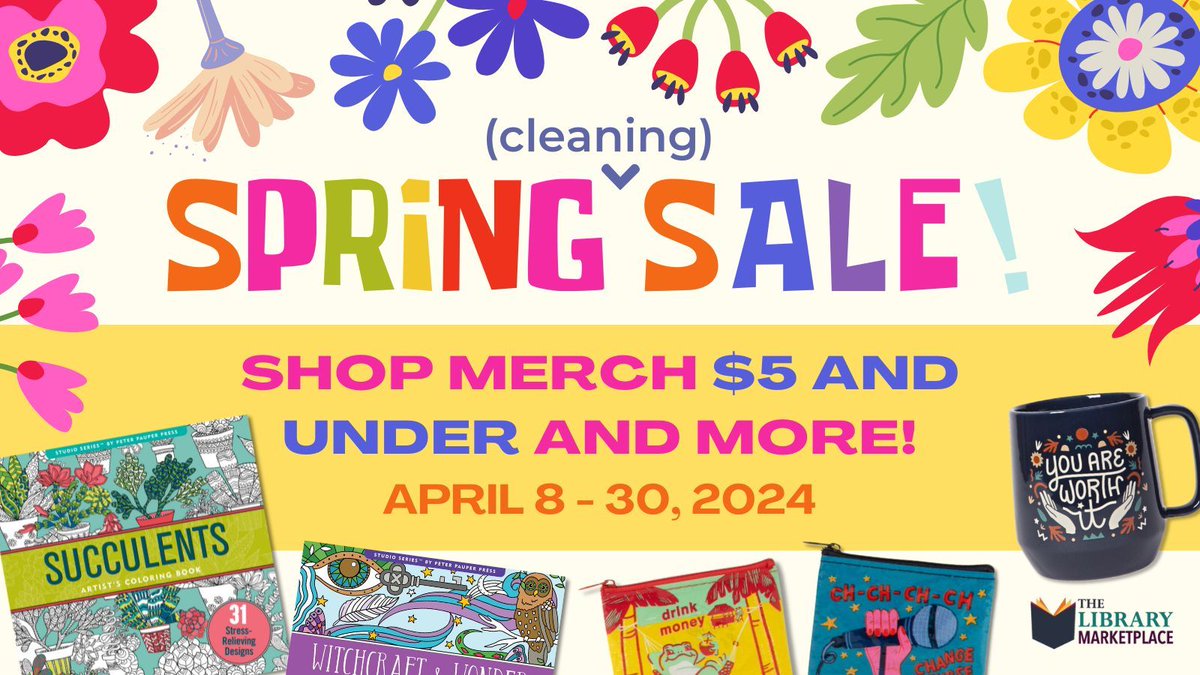 Have you checked out our Spring Sale yet? Did you know that many of our items have been discounted up to 75% off? Grab colouring books, mugs and more for $10 or less! Or browse the rest of the collection here: buff.ly/3JnIx0t . #librarylove #springsale #bookishlife