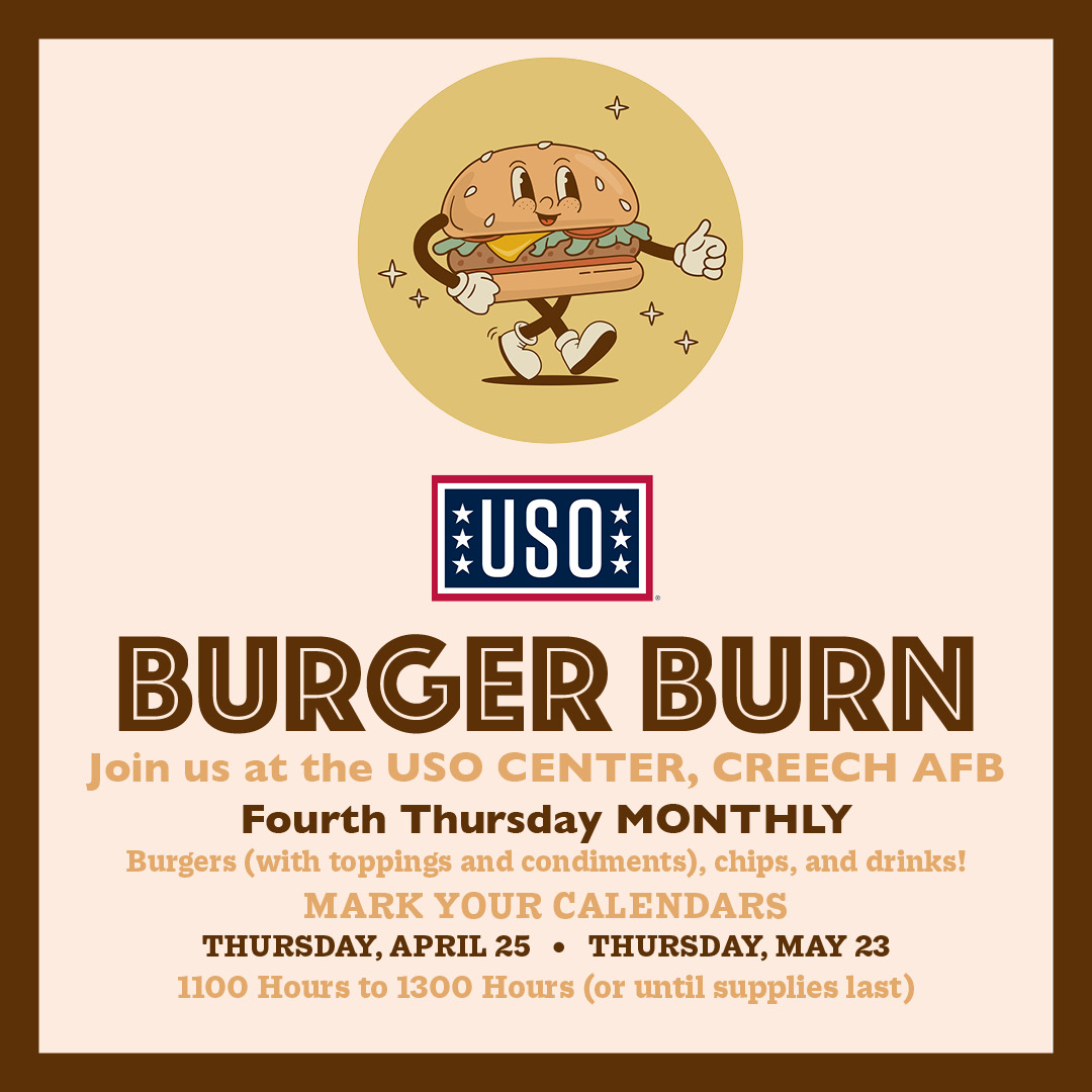 Hey Hunters! This time next week we will be at Creech USO for April's Burger Burn.