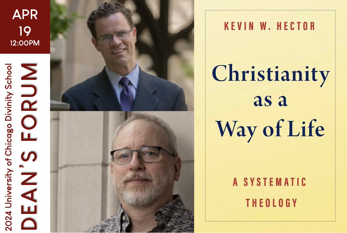 TOMORROW—Students from across our degree programs are warmly invited to The Dean’s Forum tomorrow at 12pm in the Swift Common Room! Lunch will be provided to the first 50 guests (vegetarian options available). We will focus on Prof. Kevin Hector's 'Christianity as a Way of Life.'