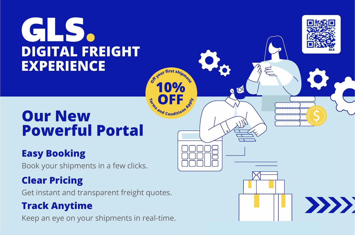 Introducing the Digital Freight Experience! Take control of your shipments like never before with our easy-to-use portal. Set up your account today and start streamlining your freight operations. 
#GLS #ParcelstoPeople #FreightDelivery