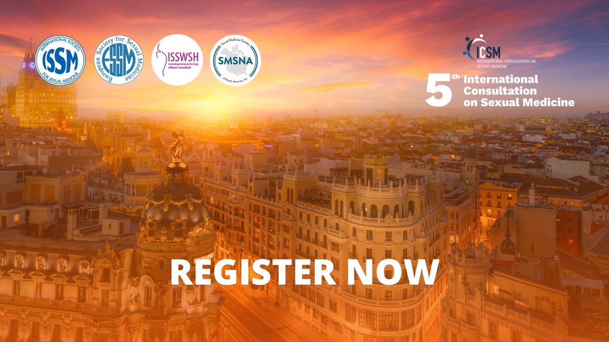 Register now and attend the 5th ICSM this June in Madrid, Spain. Among the objectives for the ICSM are to standardize response criteria and recommendations for clinical research and clinical studies in sexual medicine. Learn more: issm.info/publications/i…