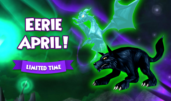 BOO! 👻 Now through 30/04, April is turning eerie! To start, the Hallow's Eve Pet Bundle and Eerie-sistable Pet Bundle are back in the Crown Shop! Look out for more frightful favorites returning throughout the month! eu.wizard101.com/game/eerie-apr… #Wizard101Europe