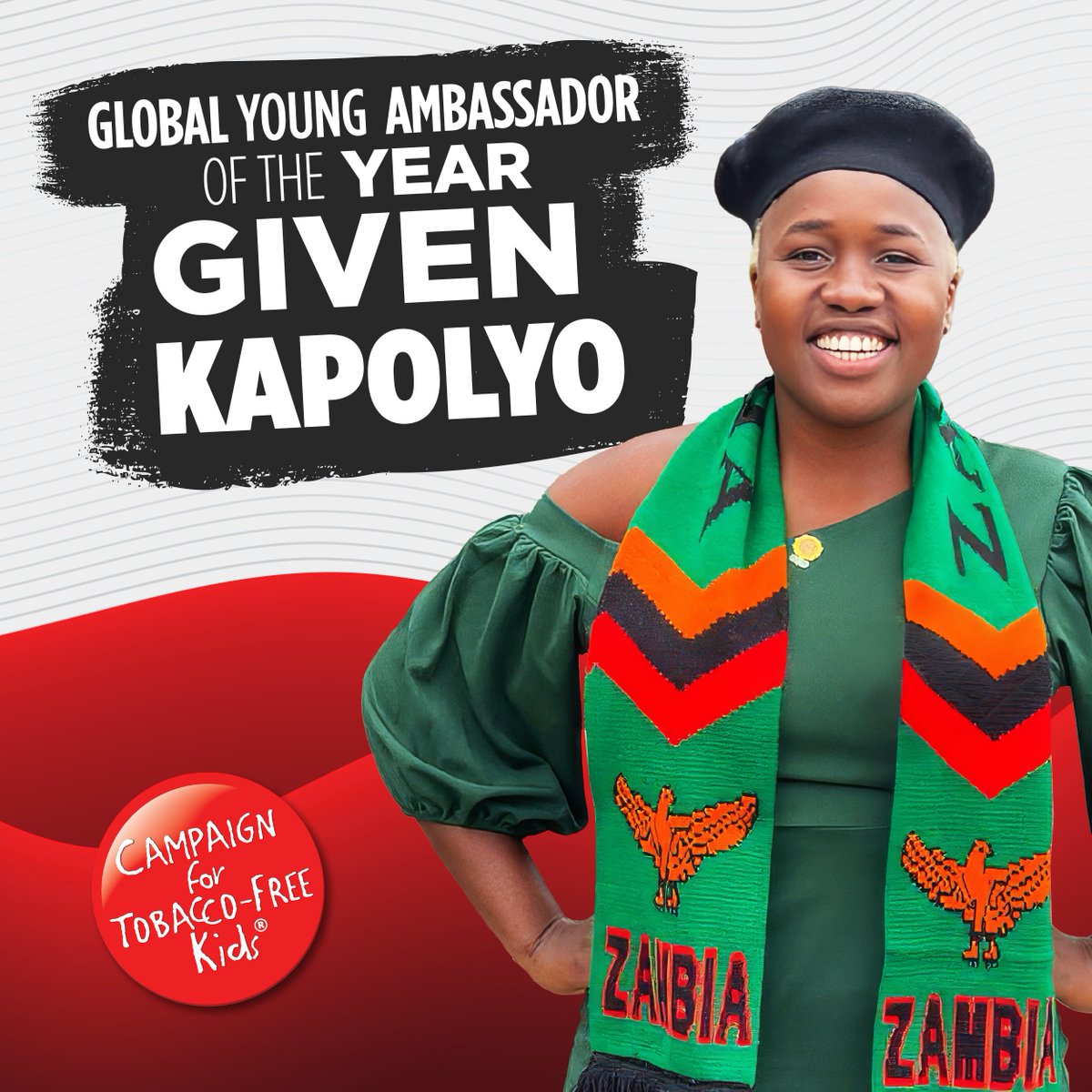 We’re thrilled to present our inaugural Global Young Ambassador of the Year award to Given Kapolyo from Lusaka, Zambia!

We look forward to celebrating at our 2024 Youth Advocates of the Year Awards on May 9th! Learn more 🔗 tfk.org/awards #YAYA2024