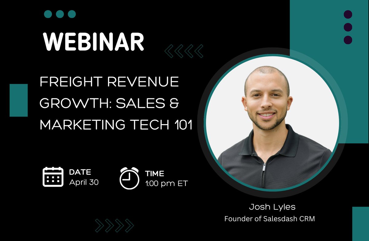 Over 2,000 new marketing software apps launched in the last year alone. Join TMSA and Josh Lyles of Salesdash CRM for the webinar designed to help overwhelmed logistics companies make sense of the tsunami of sales and marketing tools today.  Sign up at hubs.li/Q02tfw490