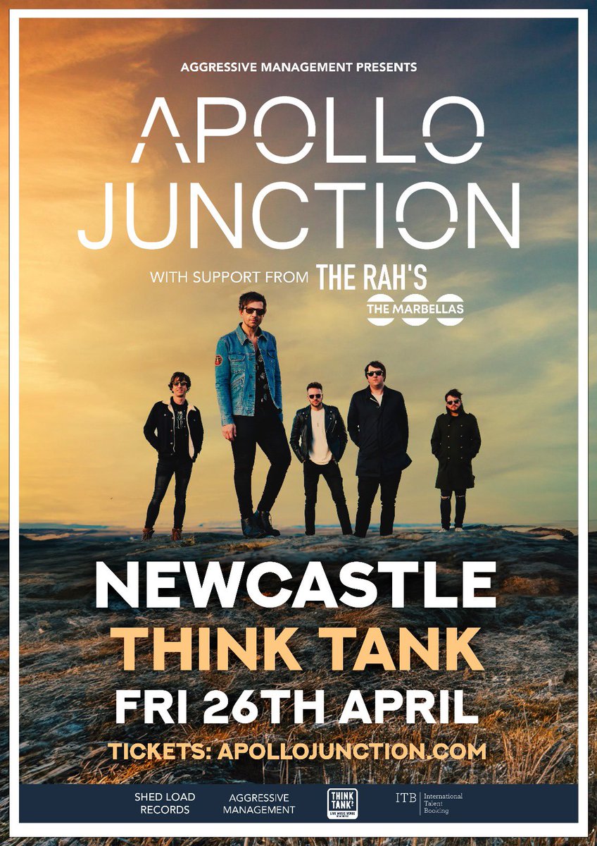 NEWCASTLE 📢 @ApolloJunction have invited us to join them as main support at @ThinkTankNCL alongside @marbellasband Next Friday 26th April 🔥 Grab a ticket 🎫 ticketweb.uk/event/apollo-j…