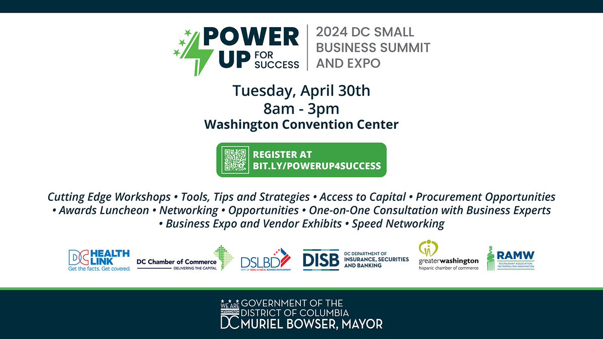 🚀 Don't miss the DC Small Business Summit & Expo on April 30, 2024, in Washington, D.C.! 💼 Get insights from industry leaders hosted by @DCHealthLink, @dcchamber, @DCDISB, and @SmallBizDC. Ready to elevate your success? Register here: ow.ly/wNwX50RggEb