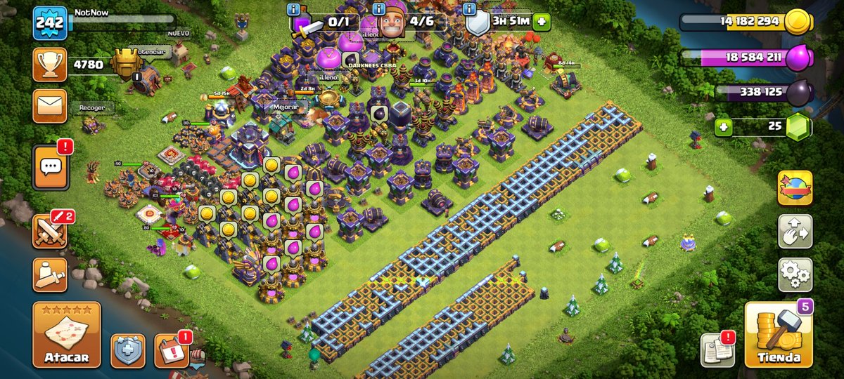 AccountLatan's tweet image. SE VENDE HERMOSO TH15, ALDEA NOCTURNA SEMI FULL, SUPER BALANCEADO, TROPAS, HECHIZOS, HEROES Y MAQUINAS, HERMOSA ALDEA, 6 CONSTRUCTORES