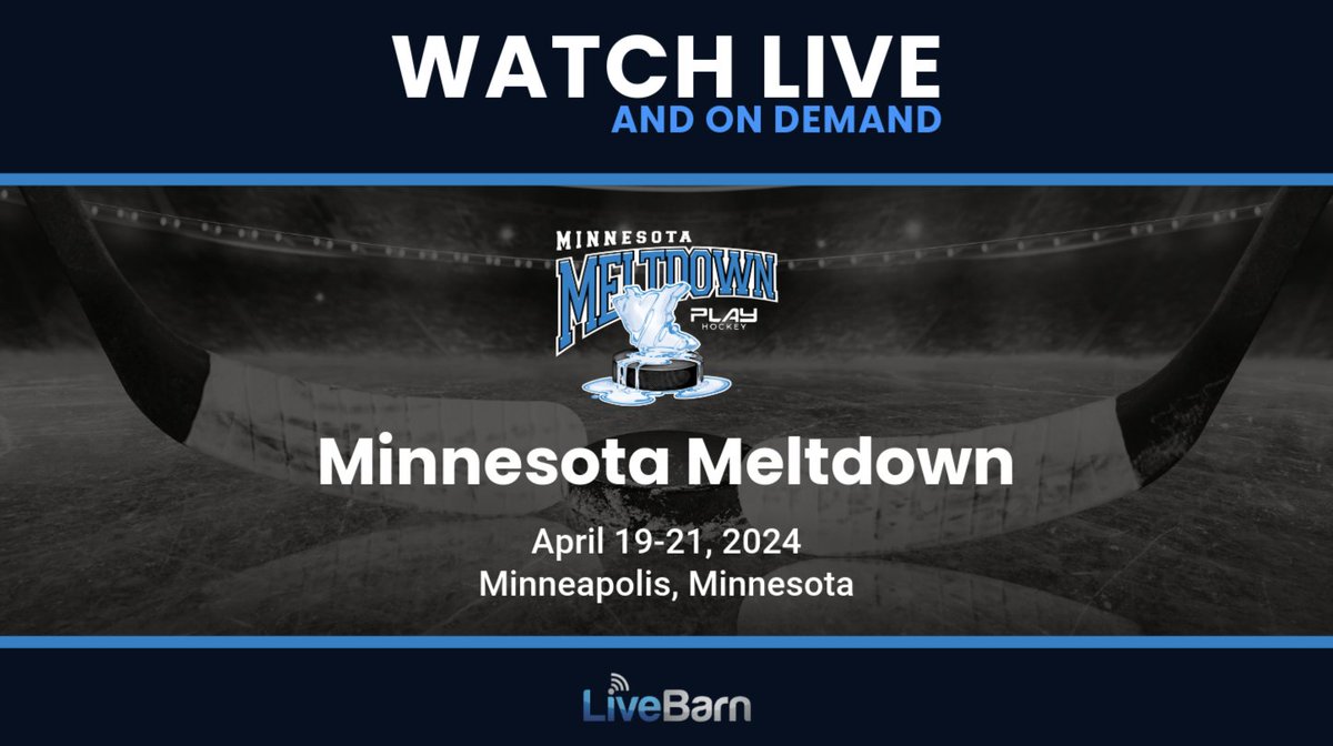 The Minnesota Meltdown, presented by @playhockeyna, begins tomorrow in Minnesota! 🏒 Can't make it to the rinks? We are streaming games throughout the weekend. Watch live or on-demand for 30 days, and don't forget to submit your highlights for a chance to be featured! 🎥