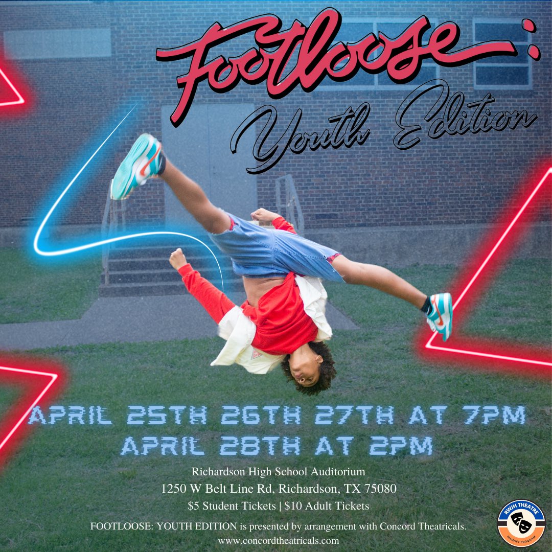 Footloose: Youth Edition opens in ONE WEEK! Get your tickets now: my.cheddarup.com/c/west-24

All RISD employees get in free with their ID! #ExceedtheVision @RichardsonISD @rwestjh