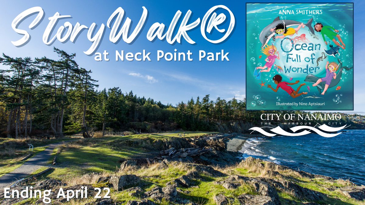 #Nanaimo, drop in any time for a self-guided  StoryWalk® to read “Ocean Full of Wonder” until April 22 at Neck Point Park. When you are done reading, scan the QR code on the poster for a chance to win PRC prizes. For more info, visit: nanaimo.ca/parks-recreati… #YCD