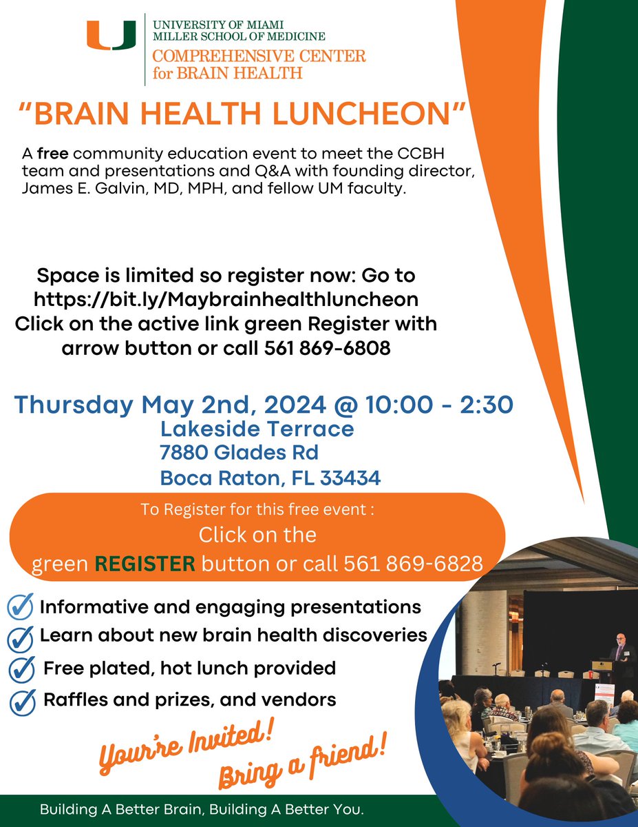 Don't miss the informative free short-conference in #bocaraton

#brainhealth #healthybrain #alzheimer's #dementia #lewybody #lbd