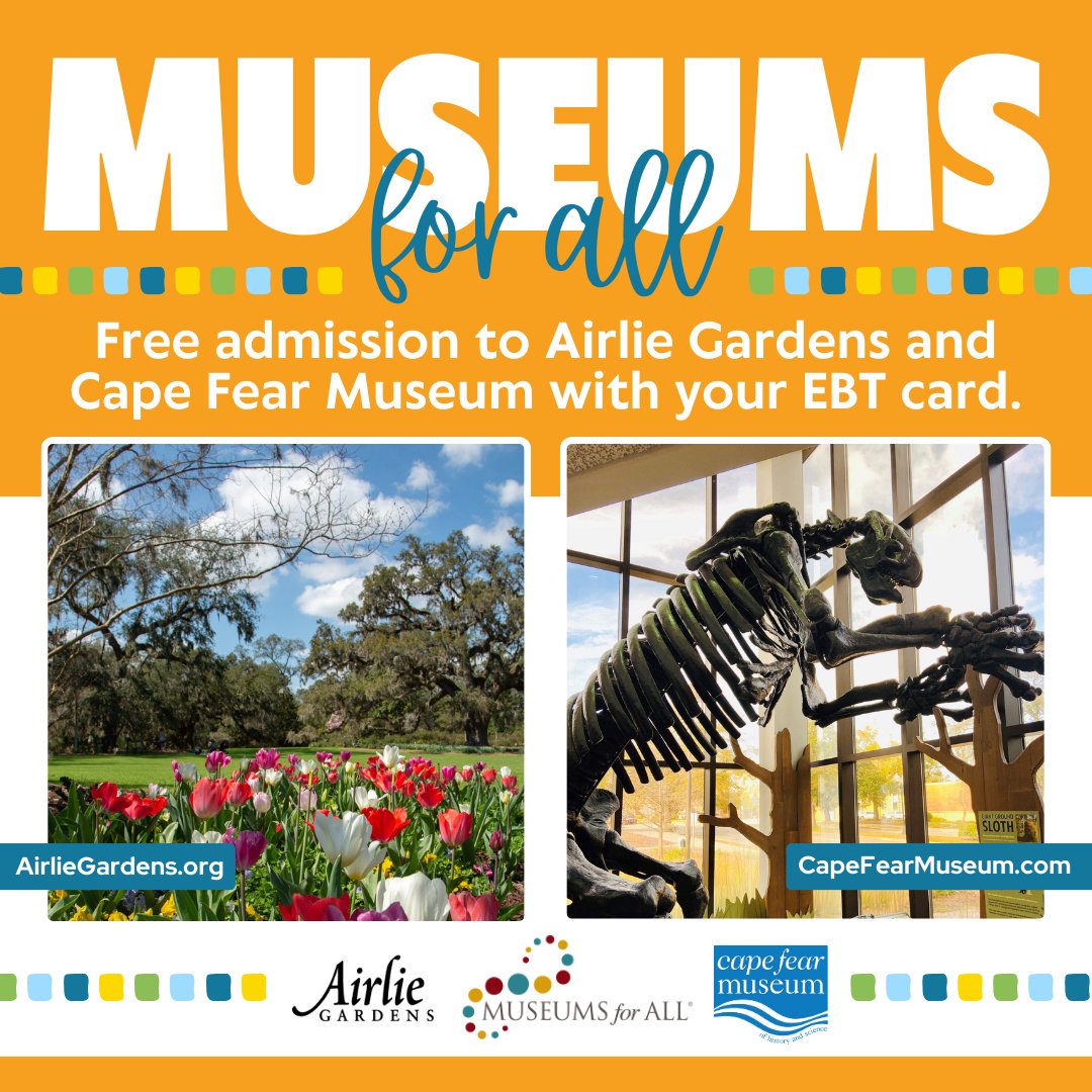 NewHanoverCo's tweet photo. In case you hadn't heard, @AirlieGardens and the @CapeFearMuseum offer FREE admission with an EBT card! #ExploreNHC in the gardens or at the museum and see what New Hanover County has to offer π·π¦₯
See hours and learn more: https://t.co/v8BDUtptQj | https://t.co/WrcARKPQrm https://t.co/AQ8uG4LuTM