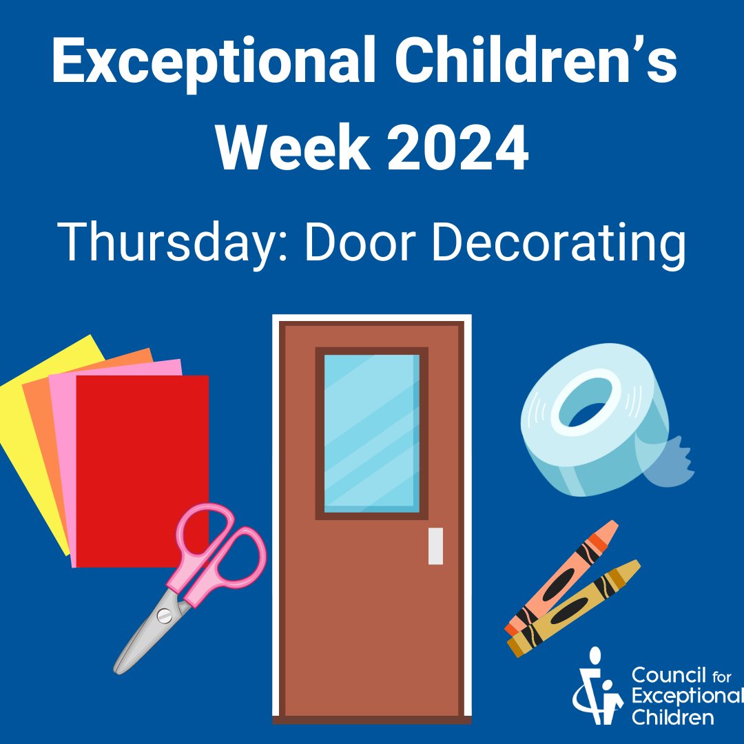 🚪🎨 Let's transform our doors into symbols of inclusion and celebration! Join us for Door Decorating Day during Exceptional Children's Week, and let your creativity shine. Be sure to tag us in your posts so we can share. #ECW2024 exceptionalchildren.org/events/excepti…