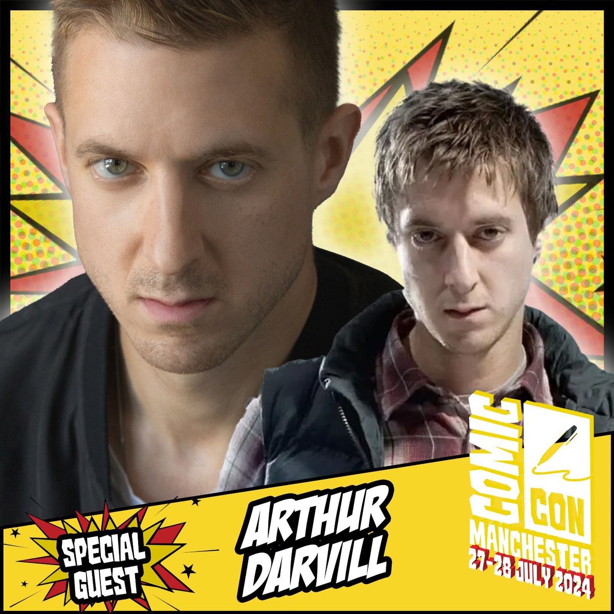 Comic Con Manchester welcomes Arthur Darvill, known for projects such as Doctor Who, Legends of Tomorrow, Broadchurch, and many more. Appearing 27-28 July! Tickets: comicconventionmanchester.co.uk