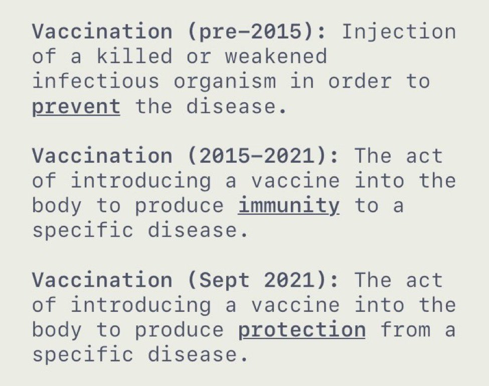 @VigilantFox It’s a shame they still refer to these medicines as vaxes as people r still used to the old definition of the term which bigpharma used to confuse people as protection