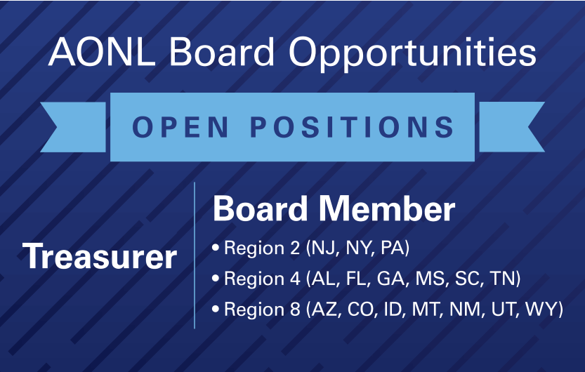 AONL is seeking candidates for key positions on the Board of Directors, including Treasurer and Regional Directors. Learn more and apply on the AONL website. aonl.org/about/board-el… #NurseLeaders #AONL