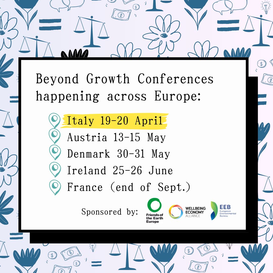 5 Beyond Growth conferences have been confirmed in 2024 so far, in Italy, Austria, Denmark, Ireland and France – most of them taking place within national Parliaments.
Follow the #Beyondgrowth movement through <a href="/foeeurope/">Friends of the Earth Europe🌍</a>: friendsoftheearth.eu/news/launching… &amp; <a href="/WEAll_Alliance/">Wellbeing Economy Alliance - WEAll</a> &amp; <a href="/Green_Europe/">European Environmental Bureau</a>