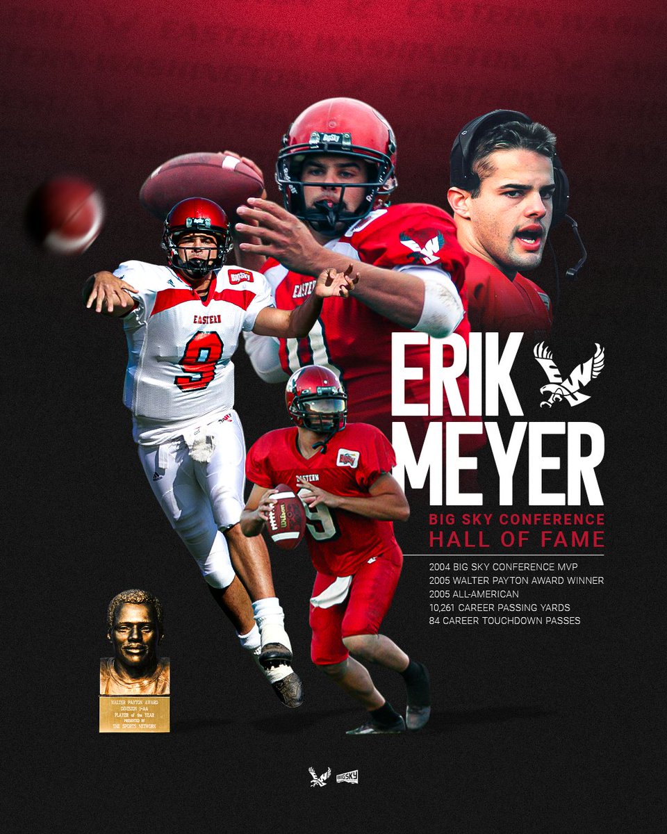 Another Eagle legend into the Big Sky Hall of Fame! Congratulations to Erik Meyer! DETAILS 📋 loom.ly/Yd2hBfY #GoEags #EKG #BigSkyFB