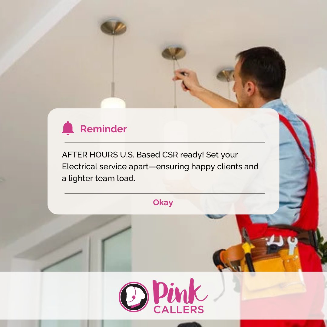 Is your electrical business ready to tackle emergencies even after hours? Offering that extra availability can really set your service apart. We get it-handling calls post a long workday is tough.

Reach out at hubz.li/Q02tc21g0

#pinkcallers #electricalservice #electrical