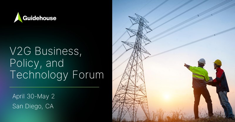 Guidehouse is excited to attend the V2G Business, Policy & Technology Forum. The forum will bring together utility professionals to examine obstacles and challenges to effectively achieving the potential of V2G. Discover more: guidehouseinsights.com/events/v2g-bus…