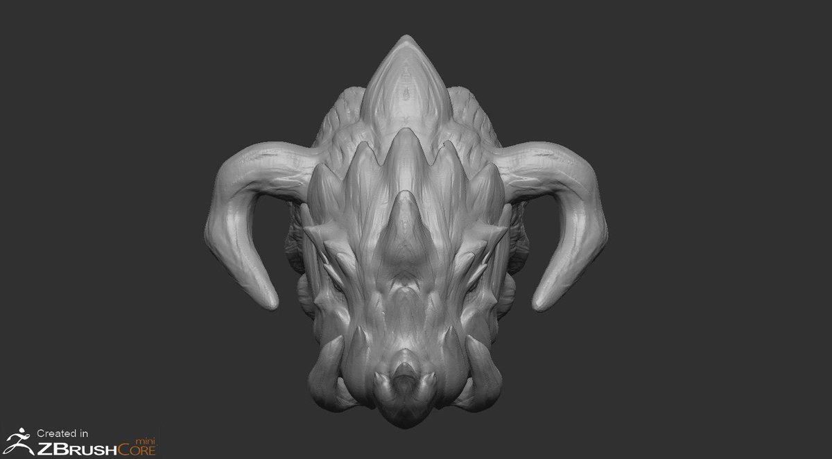 Rj6CcA8UD5uMd2O's tweet photo. ドラゴン(岩)
 #ZBrushCoremini
 #3DCG https://t.co/ap3BiQllNv