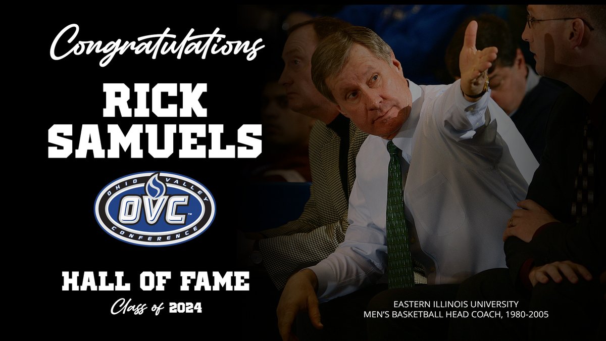 EIU_Panthers's tweet photo. Congratulations for former @eiubasketball head coach Rick Samuels, a 2024 selection for the @OVCSports Hall of Fame

Samuels guided the Panthers program for 25 seasons including NCAA appearances in 1992 and 2001

Induction Release 🏀👀⬇️👏🏆
https://t.co/2NP1G6TWN6 https://t.co/xm984YkS5S