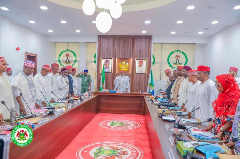 Pictures from the ongoing 13th Kano State Executive Council Meeting today 18/4/2024.