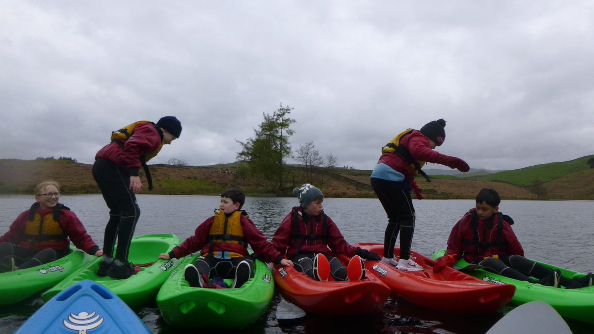 So, who had the bright idea of standing up and swapping kayaks in the middle of the tarn? 🙄 @PontHigh #adventure #memoriesforlife #brilliantresidentials #teamwork