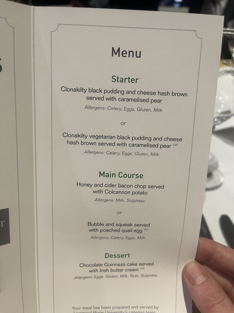 Delightful Irish-themed menu for the conference dinner <a href="/Republic_75/">Republic 75</a>