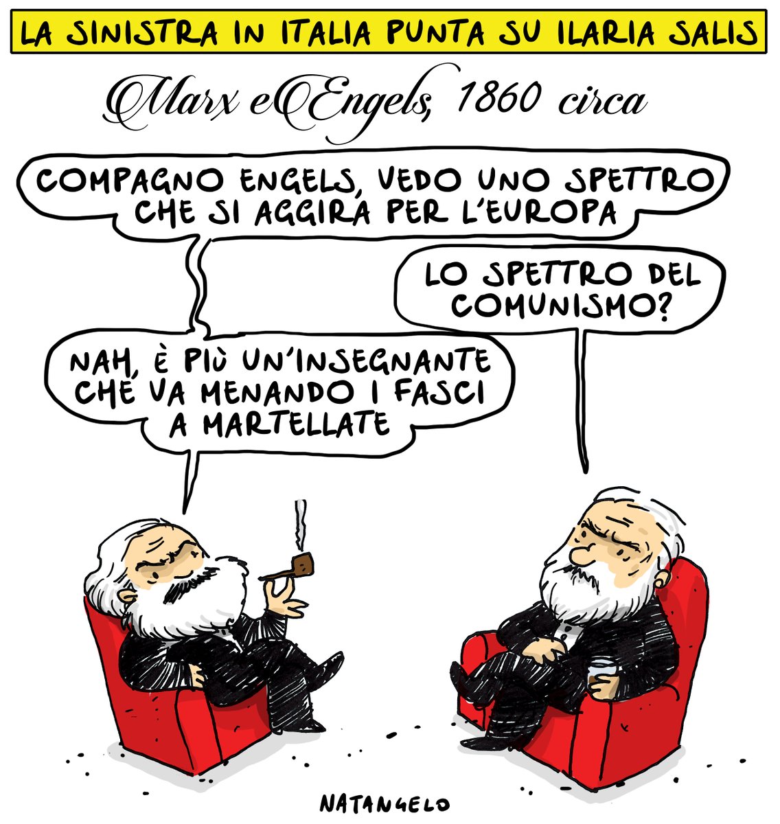 'Ve spacco er plusvalore'

#salis #ungheria #sinistra #vignetta #fumetto #memeitaliani #umorismo #satira #humor #natangelo