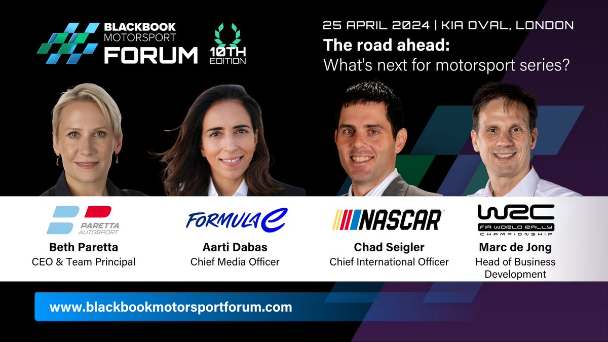 📣We're 1 week away from the <a href="/MotorsportBB/">BlackBook Motorsport</a> Forum in London, where Team Principal <a href="/BethParetta/">Beth Paretta</a> will moderate a panel w/ leaders from <a href="/NASCAR/">NASCAR</a>, <a href="/FIAFormulaE/">Formula E</a> &amp; <a href="/OfficialWRC/">FIA World Rally Championship</a> to explore motorsport’s transformation + trends driving the industry forward.

👉Book your ticket today!