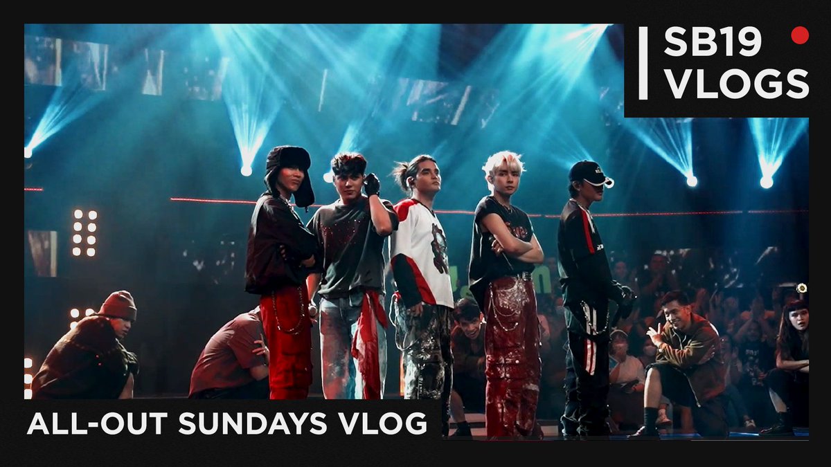 SB19Official's tweet photo. 🔴 [SB19 VLOGS] SB19 on All-Out Sundays

Watch it here:
🔗 https://t.co/ct0WPcmew9

#SB19 #SB19onAOS #AllOutSundays https://t.co/X7ovWJLrU6
