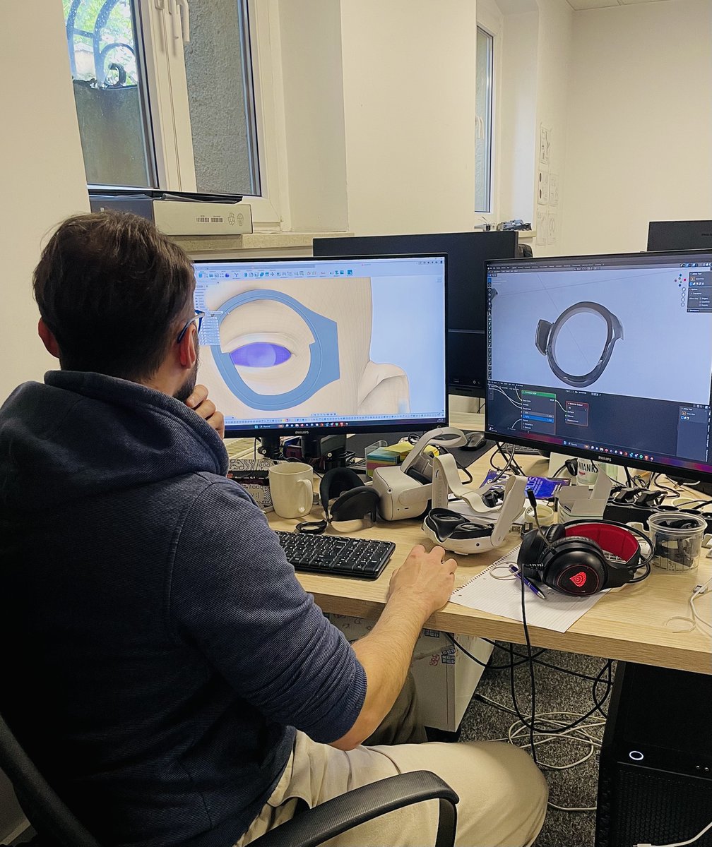 InseyeXR's tweet photo. Working hard for you, XR Creators... 🫡
 Quest 3 eye-tracker update: Tech is set, and the design work is progressing reaaaaalllly fast.  Anything for the Quest 3 lovers! 🫶 
#Quest3 #MetaQuest  #VRInnovation #TechTrends #eyetracker #eyetracking #VRNews https://t.co/rRxZCLRGiN