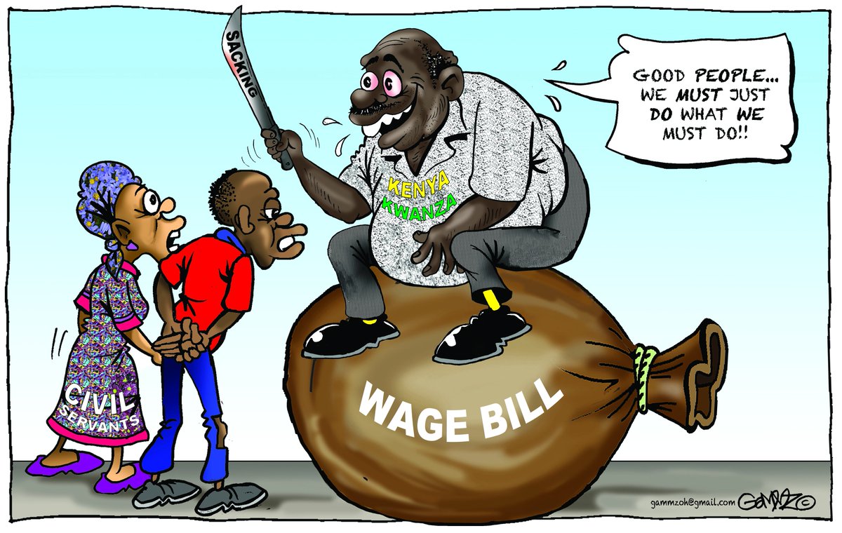 #WageBill Why not start cutting from the very top? Cartoon for @StandardKenya @KTNNewsKE @ktnhome_