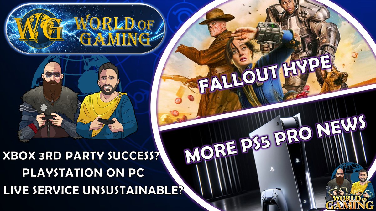 We're live right now with the World of Gaming. Join us live in the chat to discuss the fallout hype and the future of the IP, the latest PS5 Pro News, Xbox 3rd party games, PS on PC and so much more. Say hi in chat and let's talk about gaming! youtube.com/live/Y8BzxS4EX…