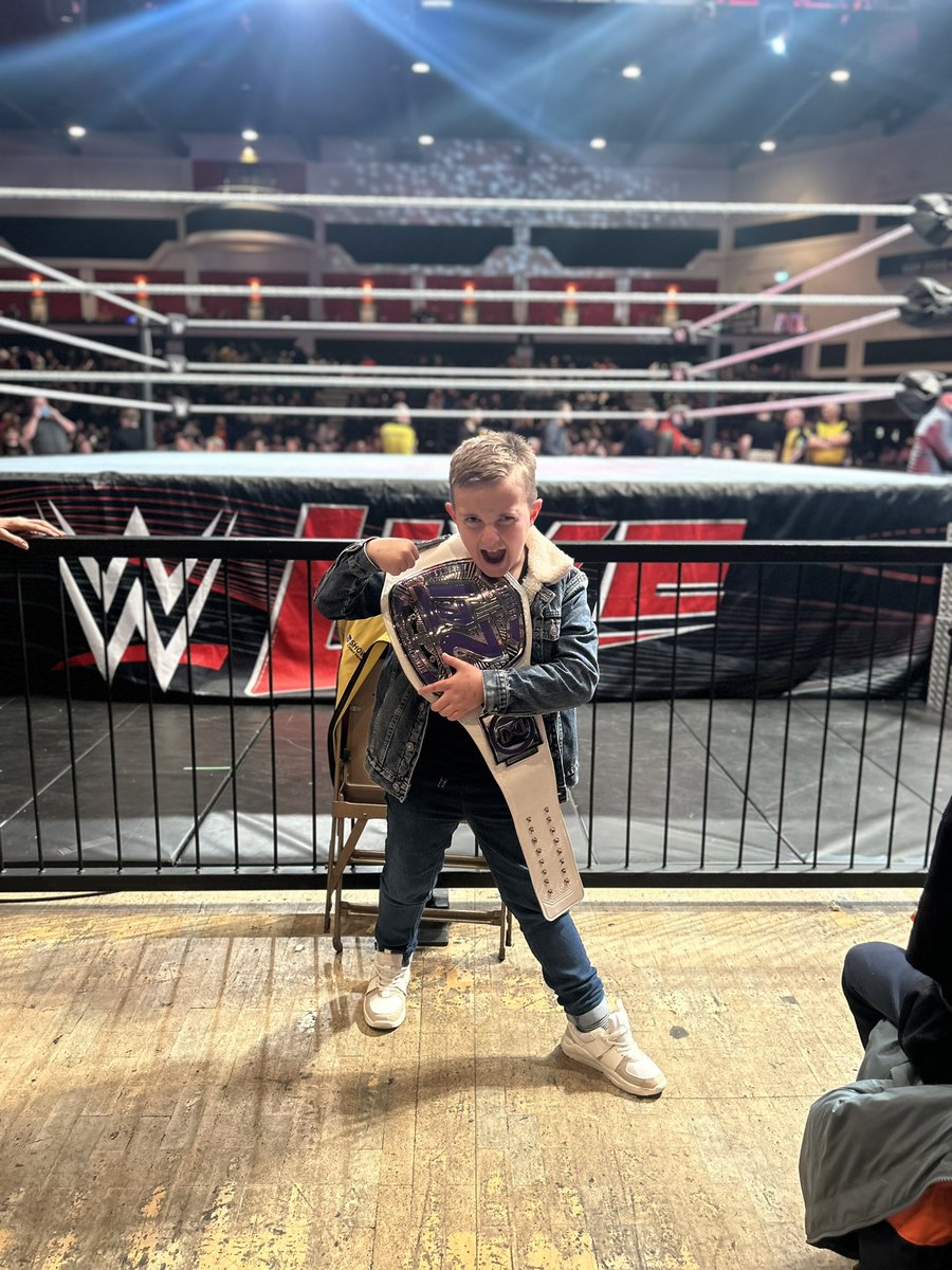 The Champ is at #WWECardiff 💪